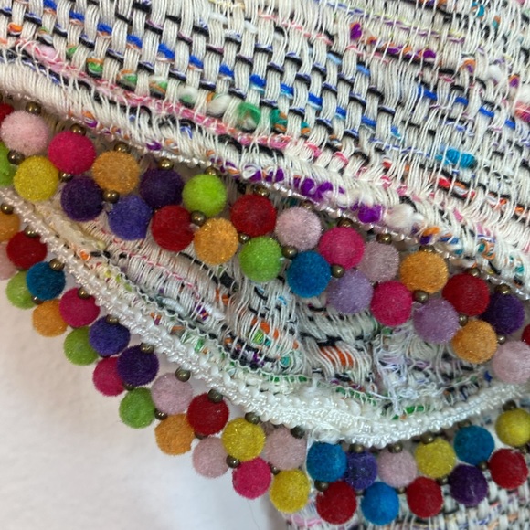 Sara Campbell Tweed Pom Pom T-Shirt Top Size 4 - Picture 4 of 11